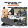 VEVOR Wagon Stroller for 2 Kids, Push Pull Quad Collapsible Stroller with Adjustable Handle, Encircling Harness Removable Canopy, 4 Wheels w/ Brakes